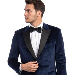 Mens Blazer - Cheap Priced Mens Sport Coat - Men's Two Button Peak Lapel Velvet